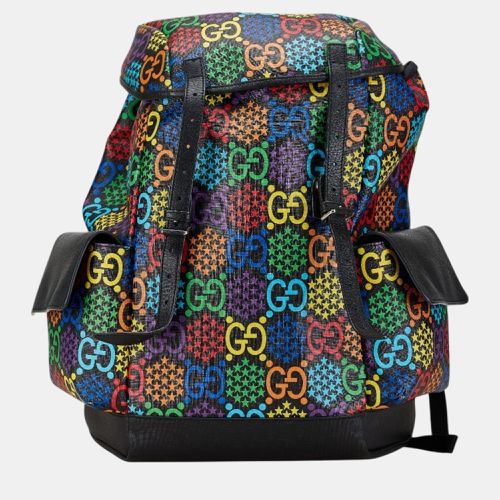 Black Pvc Leather Gg Psychedelic Medium Backpack - Gucci - Modalova