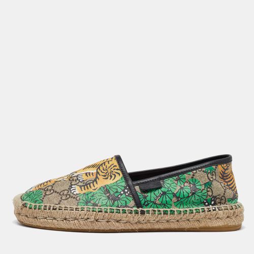 Bengal Tiger Print Supreme Canvas and Leather Pilar Espadrille Loafers Size 40.5 - Gucci - Modalova