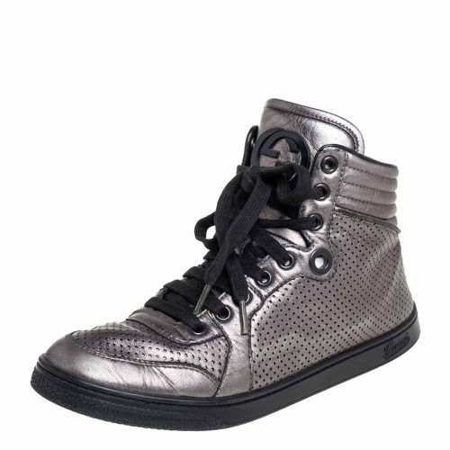 Grey Leather High-Top Sneakers Size 37 - Gucci - Modalova