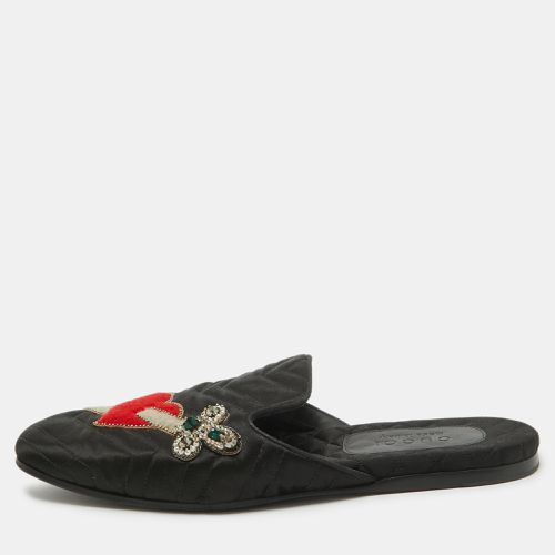 Matelasse Satin Heart and Dagger Flat Mules Size 42 - Gucci - Modalova