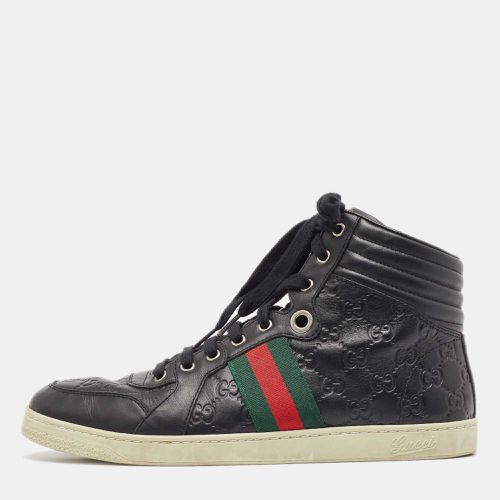 Ssima Leather Web High Top Sneakers Size 43 - Gucci - Modalova