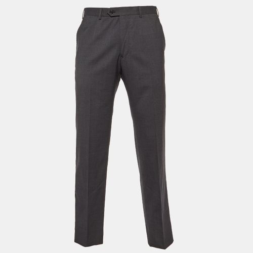 Dark Wool Tailored Trousers L - Giorgio Armani - Modalova