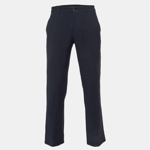 Textured Stretch Wool Blend Trousers M - Giorgio Armani - Modalova