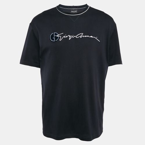 Logo Embroidered Jersey T-Shirt XXXL - Giorgio Armani - Modalova