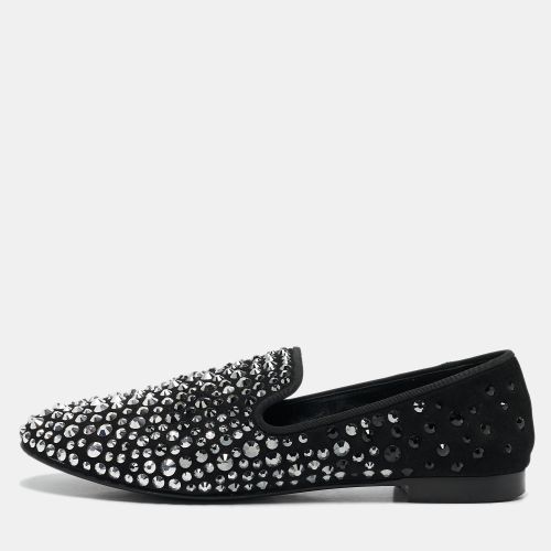 Suede Crystal Embellished David Smoking Slippers Size 41.5 - Giuseppe Zanotti - Modalova