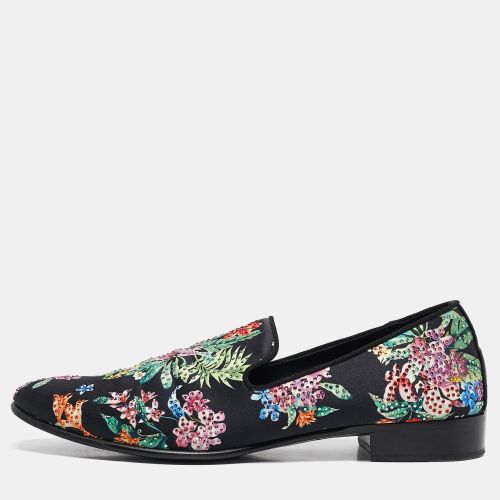 Multicolor Floral Print Satin Crystals Smoking Slippers Size 41 - Giuseppe Zanotti - Modalova