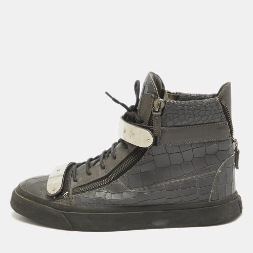 Croc Embossed Leather High Top Sneakers Size 46 - Giuseppe Zanotti - Modalova