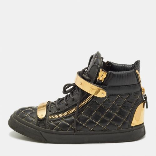 Gold/ Leather Coby High Top Sneakers Size 39 - Giuseppe Zanotti - Modalova