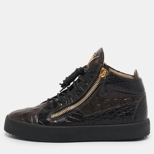 Crocodile Leather Double Zipper High Top Sneakers Size 39 - Giuseppe Zanotti - Modalova