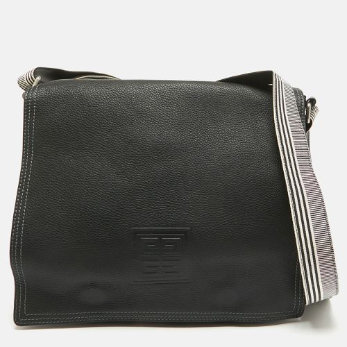 Leather Logo Embossed Flap Messenger Bag - Givenchy - Modalova