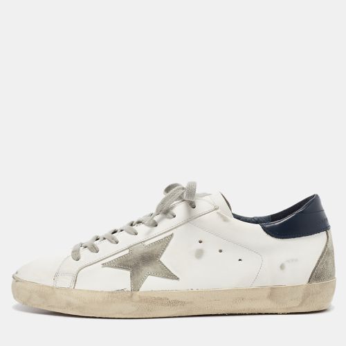 Grey Leather and Suede Super Star Low Top Sneakers Size 45 - Golden Goose - Modalova