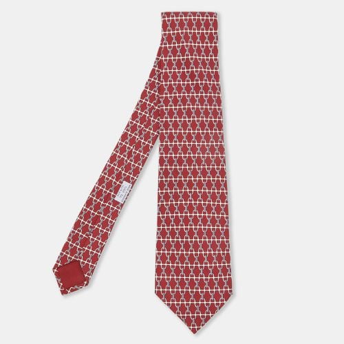 Stirrup Print Silk Classic Tie - Hermes - Modalova