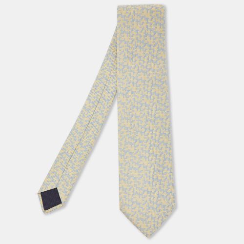 Light /Blue Abstract Pattern Silk Tie - Hermes - Modalova