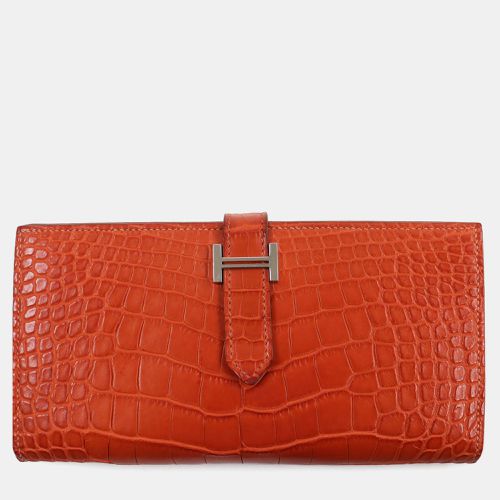 Alligator Bifold Wallet Leather - Hermes - Modalova