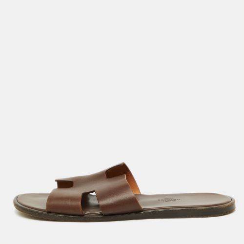 Dark Leather Izmir Flat Sandals Size 43.5 - Hermes - Modalova