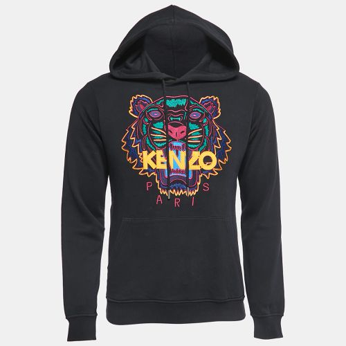 Logo Embroidered Cotton Knit Hoodie XS - Kenzo - Modalova