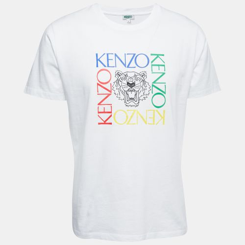 Logo Print Cotton Crew Neck Half Sleeve T-Shirt L - Kenzo - Modalova