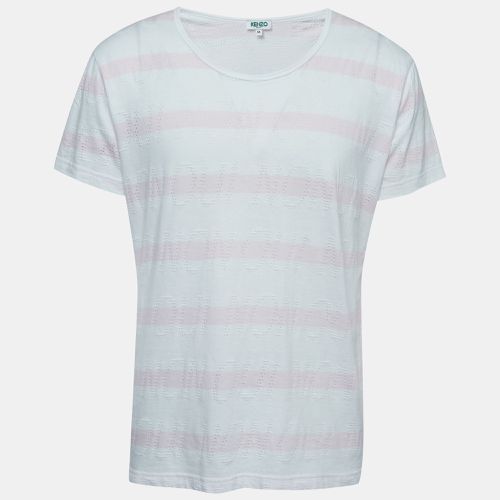 Pink Patterned Cotton Crew Neck Half Sleeve T-Shirt M - Kenzo - Modalova