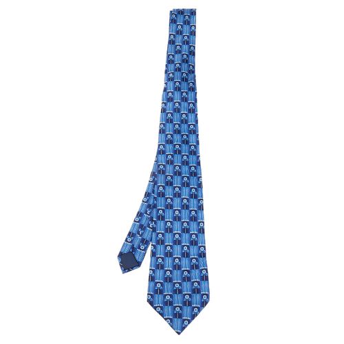 Lanvin Blue Floral Motif Silk Tie - Lanvin - Modalova