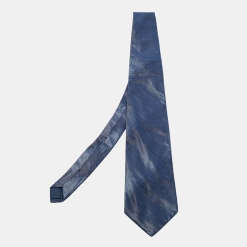 Navy Patterned Print Silk Tie - Lanvin - Modalova