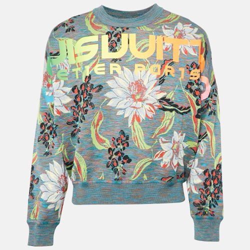 Floral Intarsia Cotton Knit Sweatshirt S - Louis Vuitton - Modalova