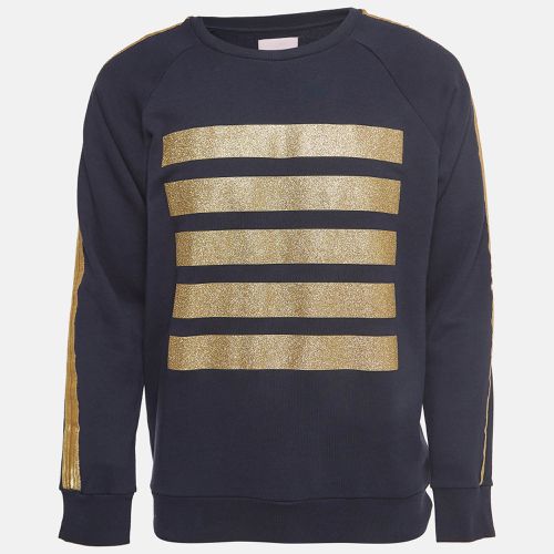 Gold Glitter Stripe Cotton Long Sleeve Sweatshirt L - Palm Angels - Modalova