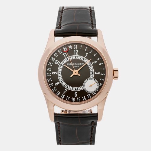 K Rose Gold Calatrava 6000R-001 Automatic Men's Wristwatch 37 mm - Patek Philippe - Modalova