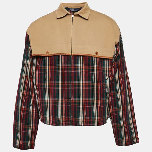 Beige/ Tartan Checks Cotton Zip-Up Jacket L - Polo Ralph Lauren - Modalova