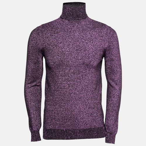 Purple Lurex Knit Turtle Neck Long Sleeve Sweater S - Prada - Modalova