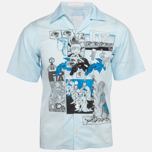 Comic Print Cotton Short Sleeve Shirt XS - Prada - Modalova