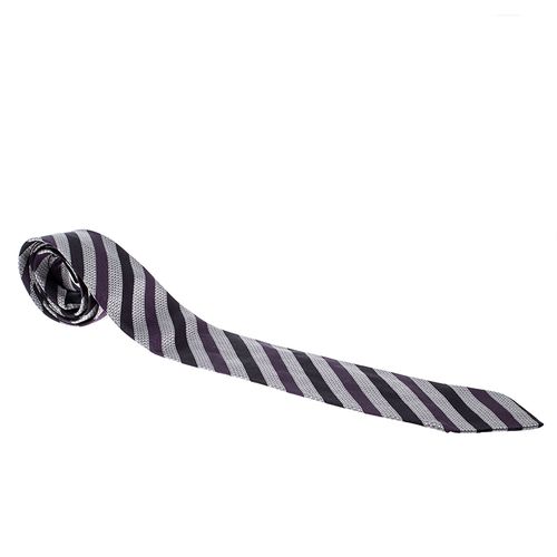 Holliday & Brown For Diagonal Striped Patterned Silk Jacquard Tie - Prada - Modalova