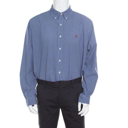 Gingham Checked Cotton Logo Embroidered Long Sleeve Shirt XXL - Ralph Lauren - Modalova