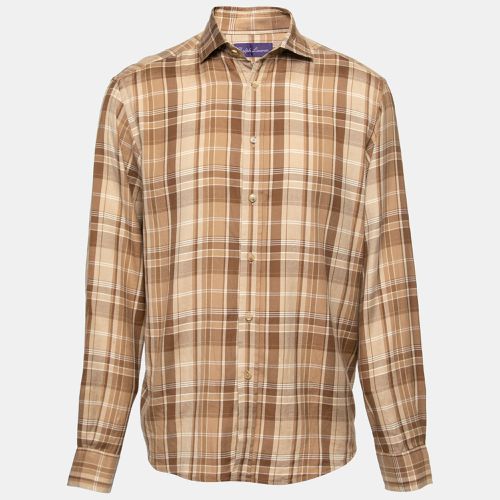 Checkered Cotton Button Front Shirt M - Ralph Lauren - Modalova