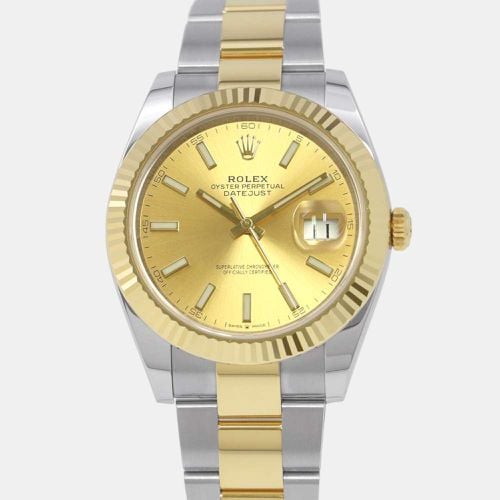 Champagne 18k Yellow Stainless Steel Datejust 126333 Automatic Men's Wristwatch 41 mm - Rolex - Modalova