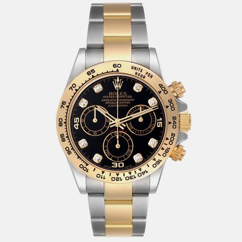 Daytona Steel Yellow Gold Serti Diamond Dial Men's Watch 116503 40 mm - Rolex - Modalova