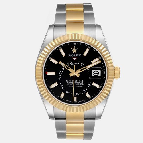 Sky Dweller Steel Yellow Gold Dial Mens Watch 326933 - Rolex - Modalova