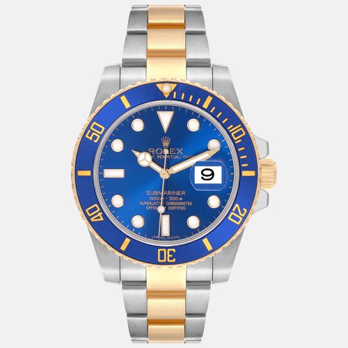 Submariner Steel Yellow Gold Dial Mens Watch 116613 - Rolex - Modalova