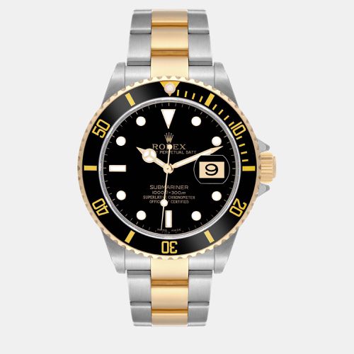 Submariner Steel Yellow Gold Dial Men's Watch 16613 - Rolex - Modalova