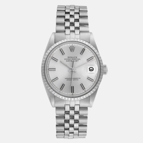 Datejust Silver Dial Engine Turned Bezel Steel Vintage Men's Watch 36.0 mm - Rolex - Modalova