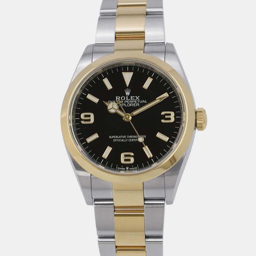 Stainless Steel 18K Gold Black Dial 124273 ExplorerI Wristwatch 36mm - Rolex - Modalova