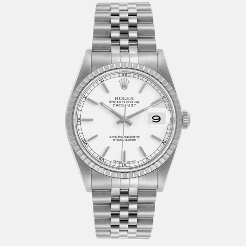 Datejust Dial Engine Turned Bezel Steel Men's Watch 16220 36 mm - Rolex - Modalova