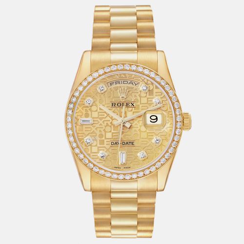 President Day Date Yellow Diamond Men's Watch 36 mm - Rolex - Modalova