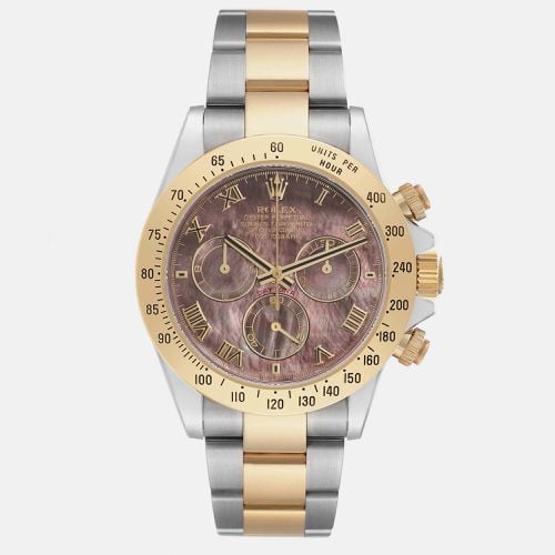 Daytona Yellow Gold Steel Mother of Pearl Men's Watch 40.0 mm - Rolex - Modalova