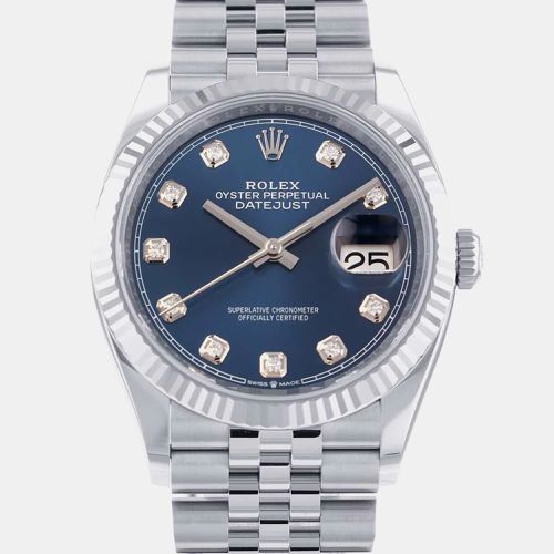 Stainless Steel Diamond Datejust Automatic Men's Wristwatch 36 mm - Rolex - Modalova