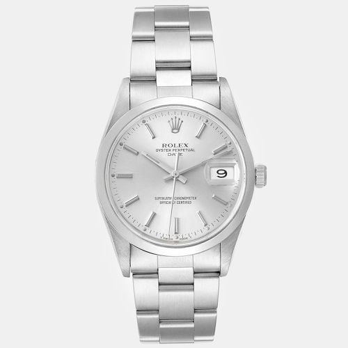 Date Dial Smooth Bezel Steel Men's Watch 34 mm - Rolex - Modalova