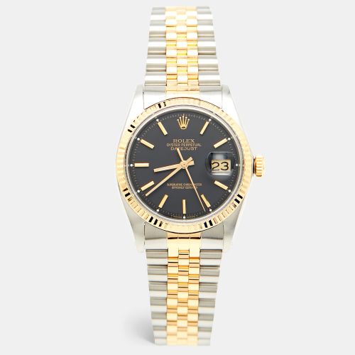 K Yellow Gold Stainless Steel Datejust 1601/3 Men's Wristwatch 36 mm - Rolex - Modalova