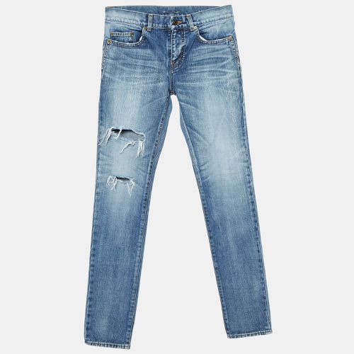 Washed & Distressed Denim Jeans S Waist 31" - Saint Laurent Paris - Modalova