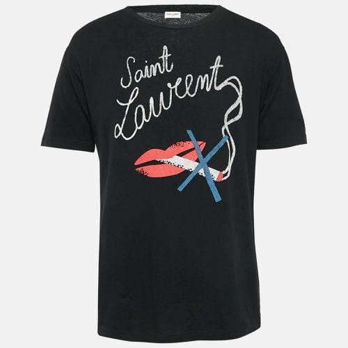 Saint Laurent Smoking Kills Print Cotton T-Shirt S - Saint Laurent Paris - Modalova