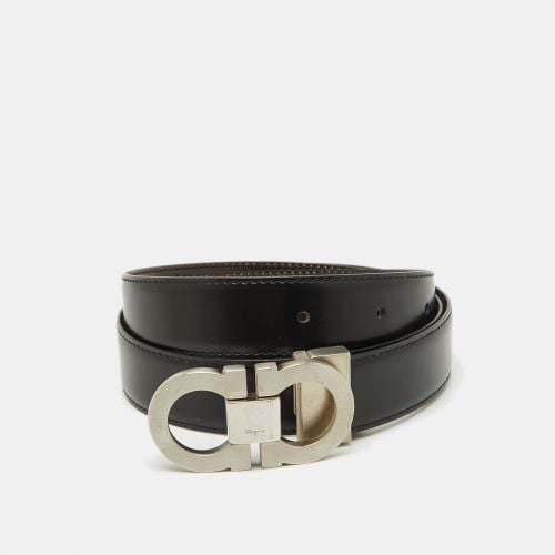 Dark Brown Leather Cut to Size Gancini Buckle Belt - Salvatore Ferragamo - Modalova