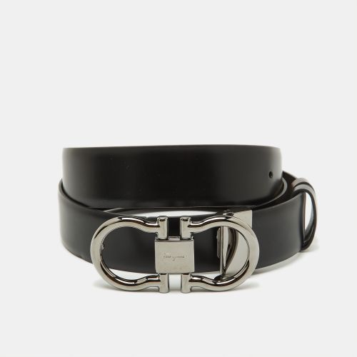 Dark Brown Leather Cut to Size Gancini Buckle Belt - Salvatore Ferragamo - Modalova